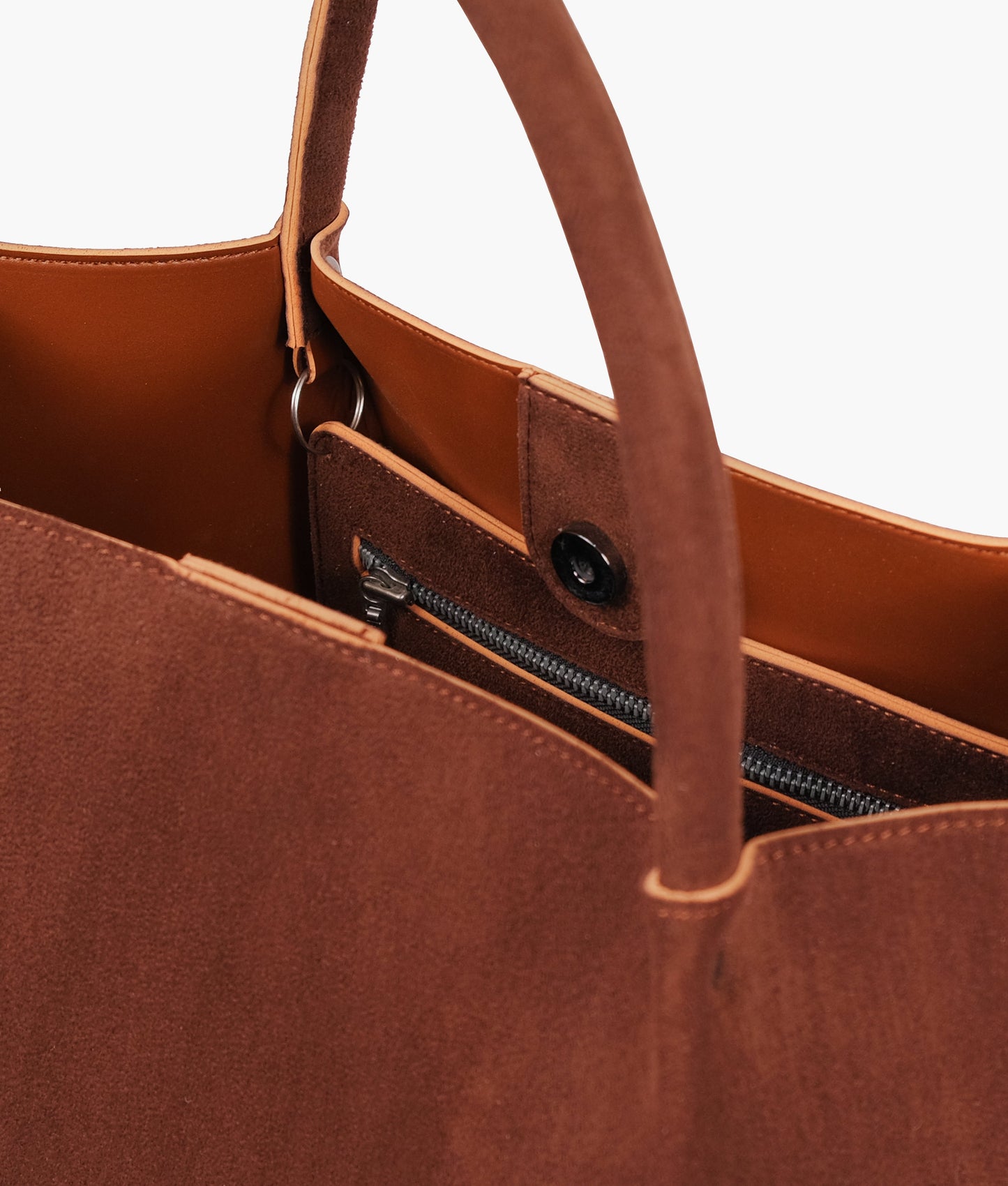 Horse brown suede tote bag