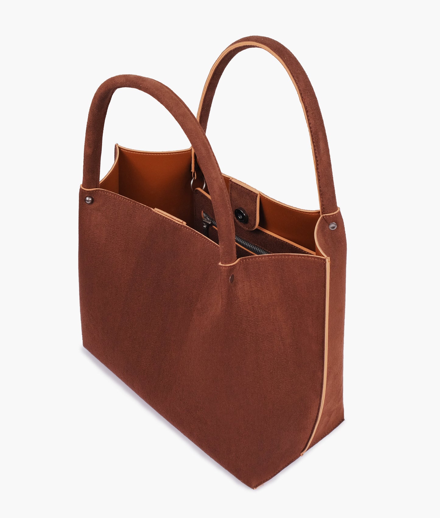 Horse brown suede tote bag