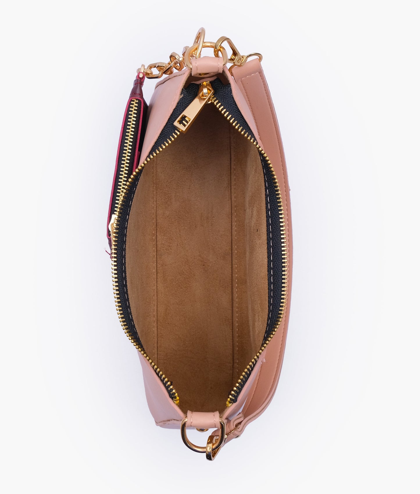Peach hobo evening bag