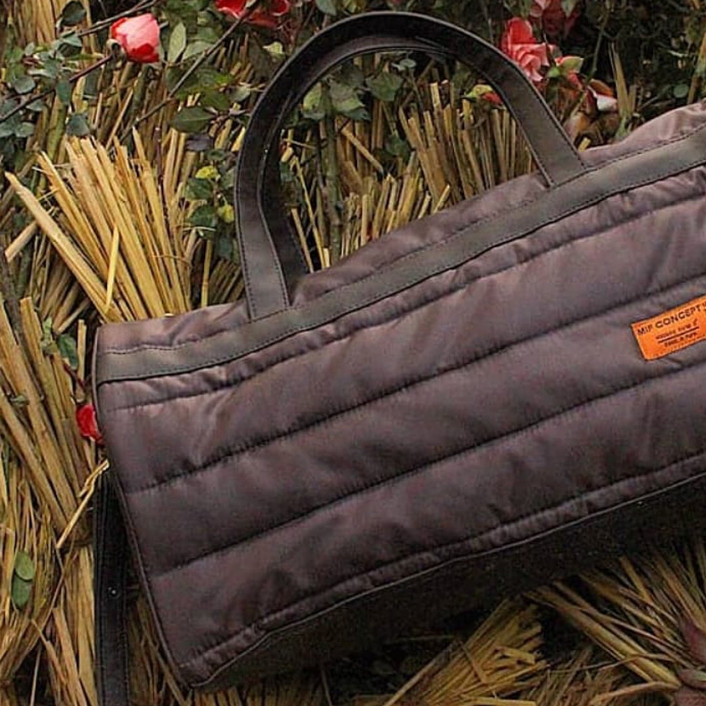 Brown Puffer Duffle Bag