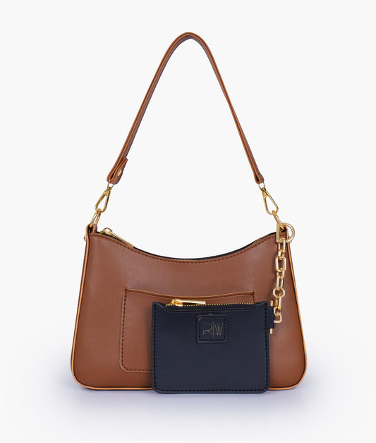 Brown hobo evening bag