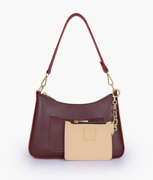 Burgundy hobo evening bag