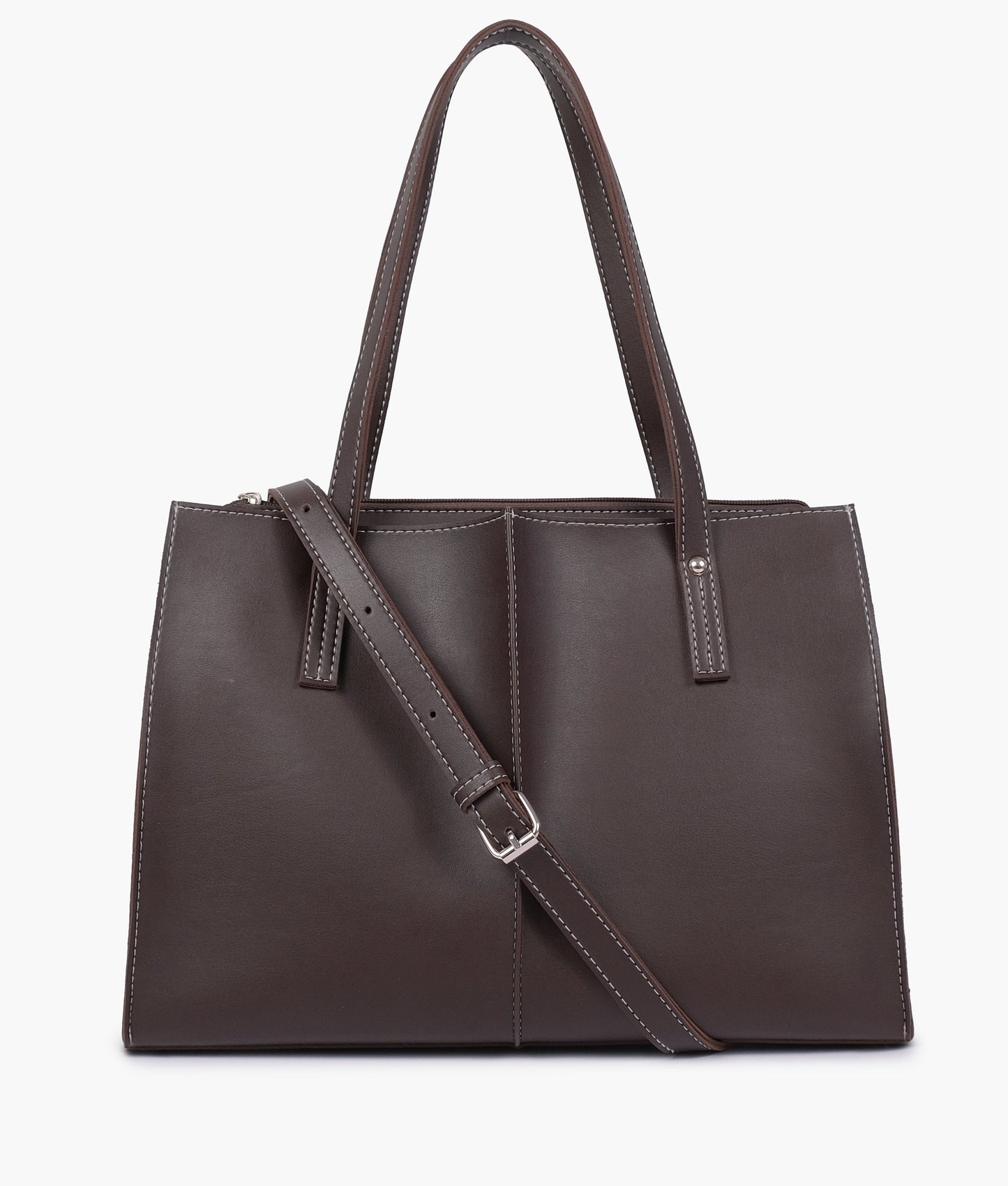 Dark brown work tote bag