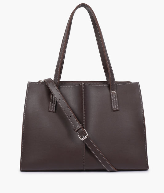 Dark brown work tote bag