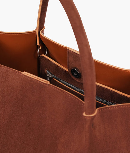 Horse brown suede tote bag