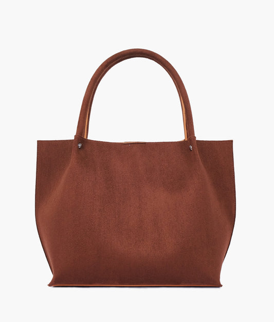 Horse brown suede tote bag