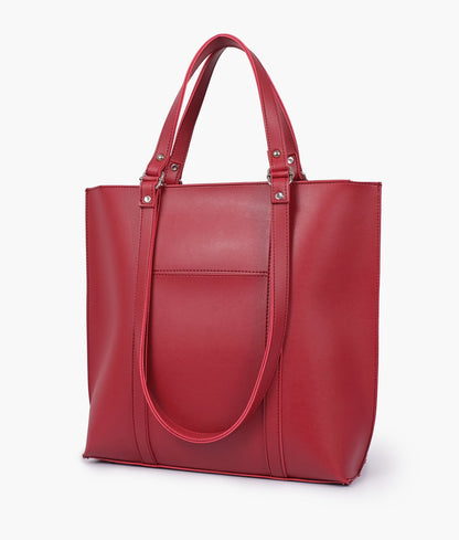 Maroon double-handle tote bag