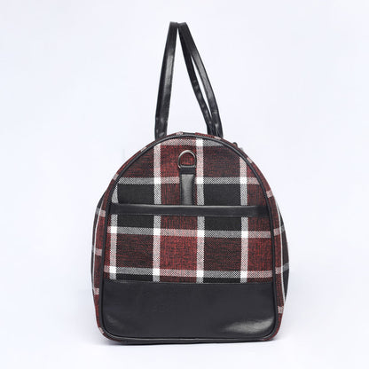 Red Tartan Check Duffle Bag